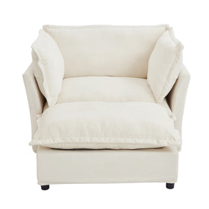 Modern Armchair Sofa With Movable Ottoman