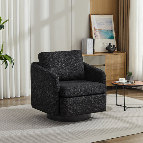 Victoria Chenille Swivel Accent Chair with Sculptural Comfort