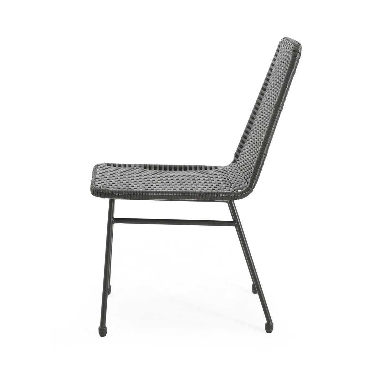 Outdoor Dining Chairs (Set of 2) with Rattan Backrest and Cushions