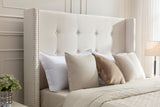 Luxury Wingback Upholstered Bed Frame
