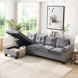Modern Sectional Sofa Set with L-Shape Chaise Lounge