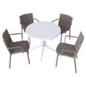 4 Modern Stackable Plastic Armchair Matched With Round Table