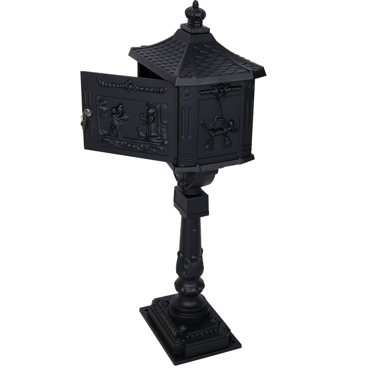 Cast Aluminum Mailbox with Durable Construction – Dark Brown, Black, or White
