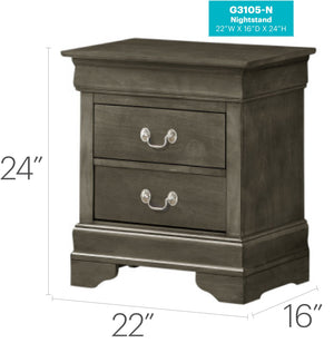 Louis Phillipe - Nightstand - Wood