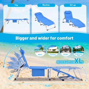 3-in-1 Heavy Duty Tanning Chair with Face Hole Adjustable
