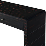 Curved Console Table with StorageDistressed Black