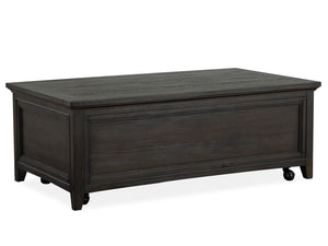 Westley Falls - Lift Top Storage Cocktail Table With Casters - Graphite