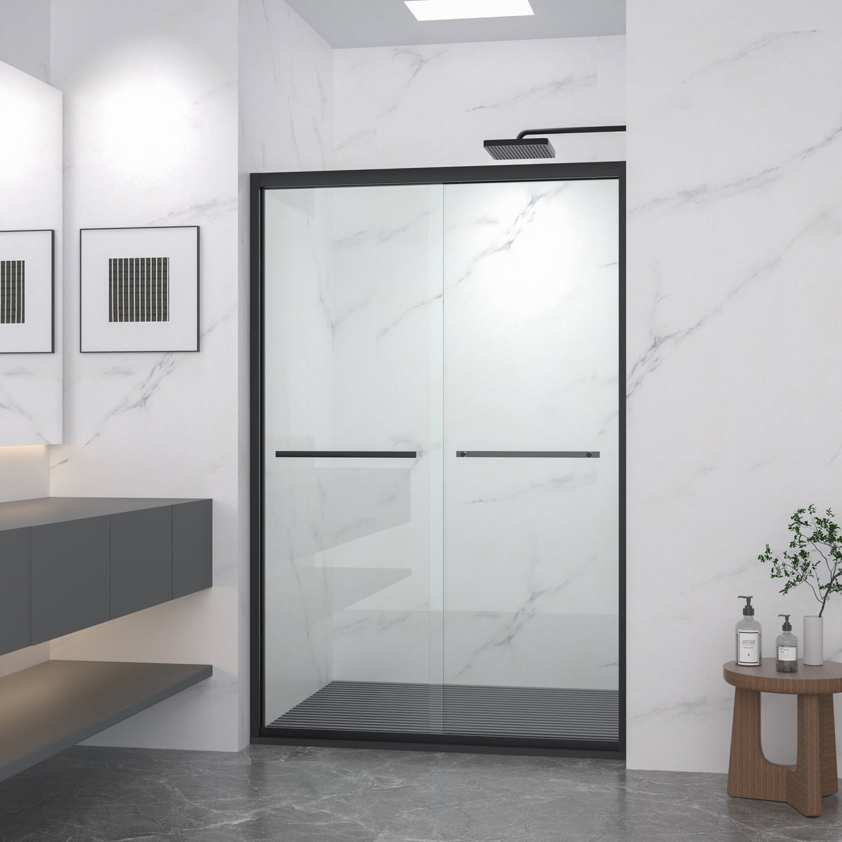 Aluminum Frame Double Sliding Shower Door