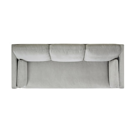 Knox 84" modern farmhouse sofa, opal grey velvet