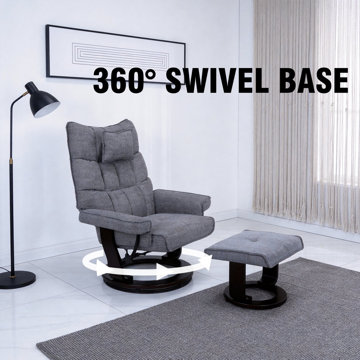 8-Point Massage Recliner with Ottoman