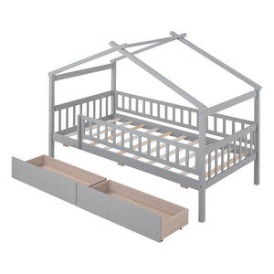 House Bed With 2 Drawers