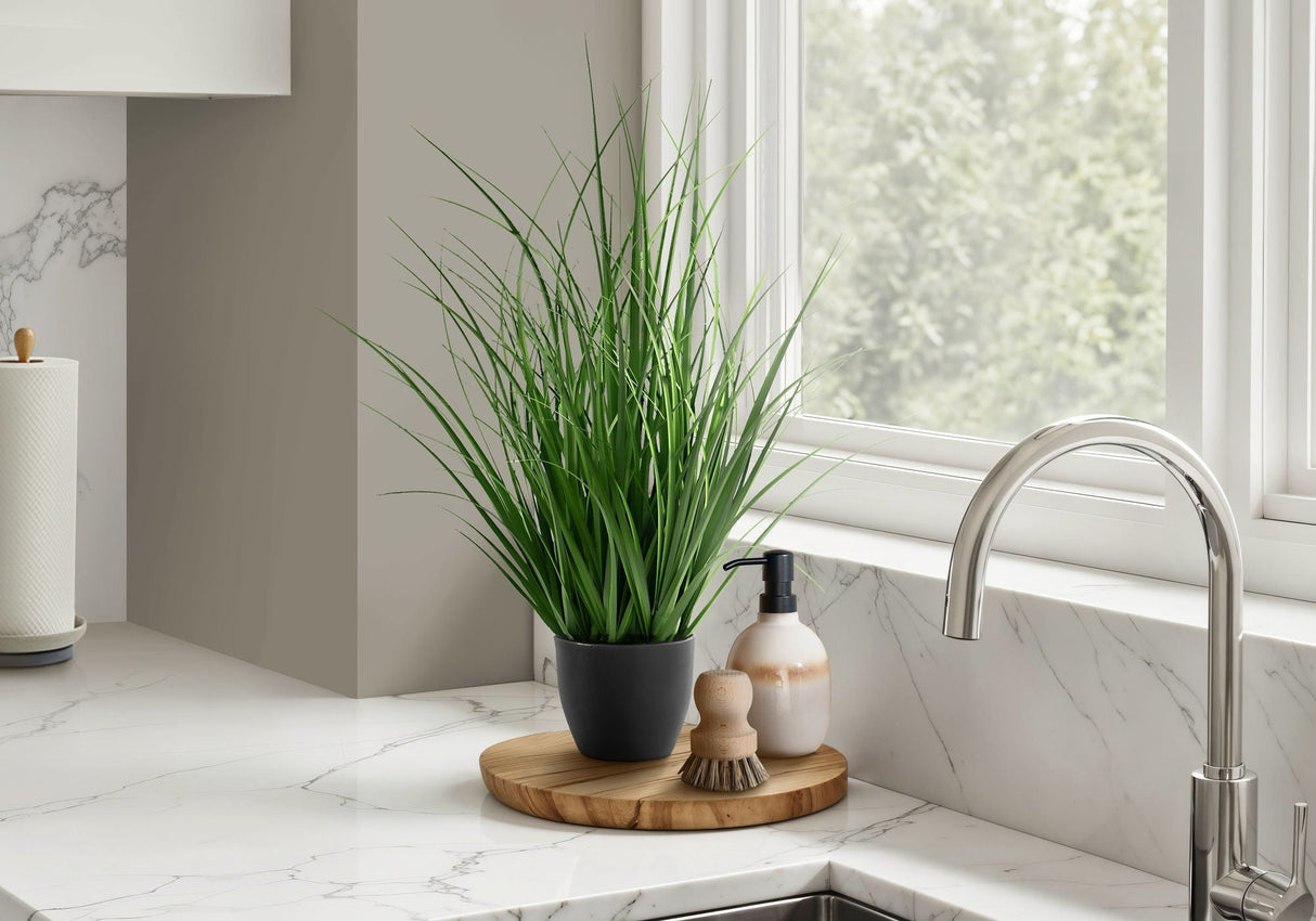 23" Tall Artificial Grass Plant, Real Touch Greenery