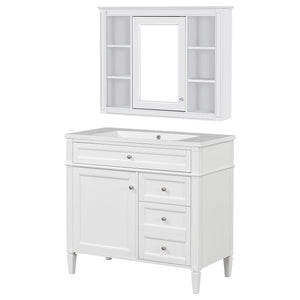 Bathroom Vanity With Top Sink, Storage Cabinet With Mirror