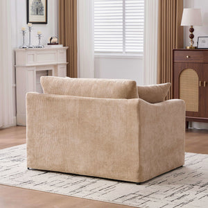Farmhouse Accent Chair With 2 Bolster Pillows