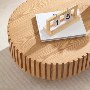 43.7 Inch Modern Handcrafted Drum Coffee Table