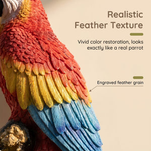 Hanging Scarlet Macaw Parrot Statue