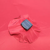 15x9ft Large Double-Sided Rectangular Outdoor Patio Umbrella with Light and Base - Red