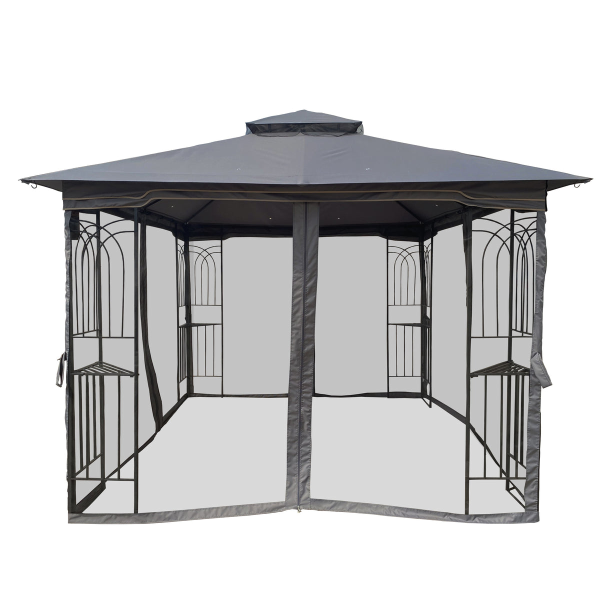Gazebo tent with double roof & mosquito net