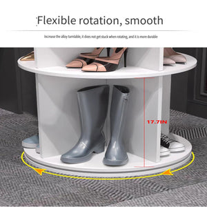 8 Tier Rotating Shoe Rack Tower - White Shoe Organizer