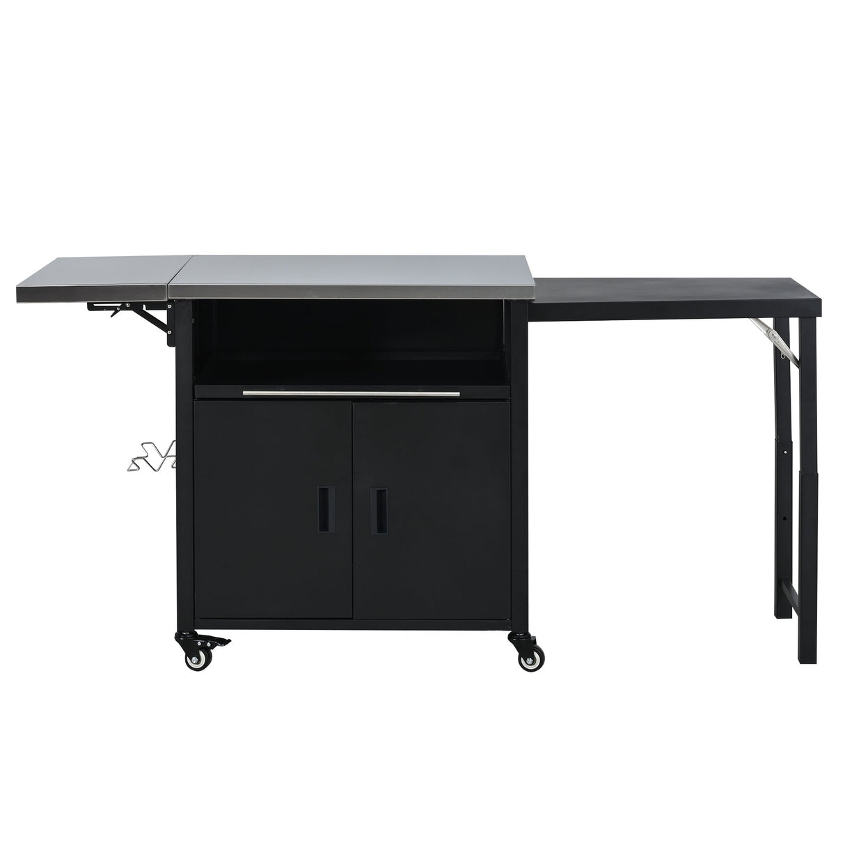 Foldable Outdoor Prep Station BBQ Cart Patio Dining Cart