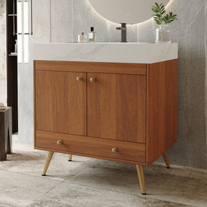 Mid-Century Free-Standing Bathroom Vanity