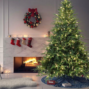 6ft Pre-Lit Artificial Christmas Tree with 400 Warm Lights
