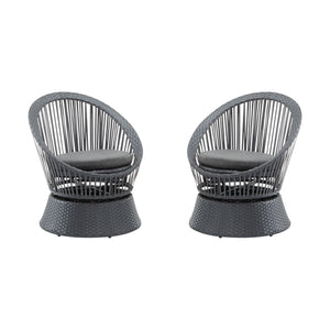 Modern Swivel Wicker Lounge Chair With Round Design