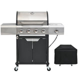 Propane-Grill-4-Burner-Stainless-Steel-Gas-Grill-with-Side-Burner-