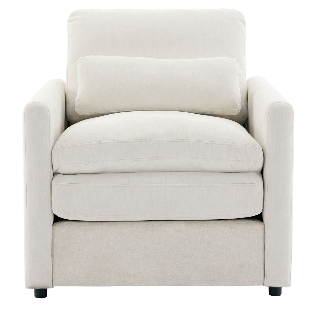 Cozy Upholstered Cushion Armchair For Living Room
