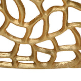 Modern Glam Mesh Coffee Table with Gold Accents and Aluminum Frame