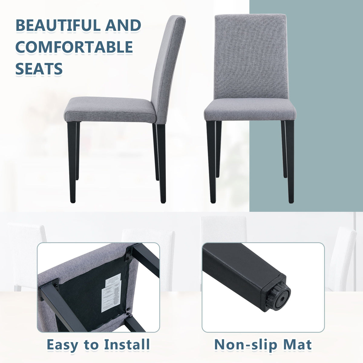 Versatile Dining Chairs With Comfortable Design And Metal Legs