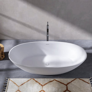 70.87 Inch Freestanding Solid Surface Soaking Bathtub