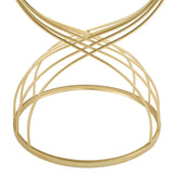 Modern Side Table with Golden Metal Frame and Black Mirror Top