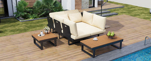 Outdoor Sectional Sofa Set with Adjustable Reclining Seats
