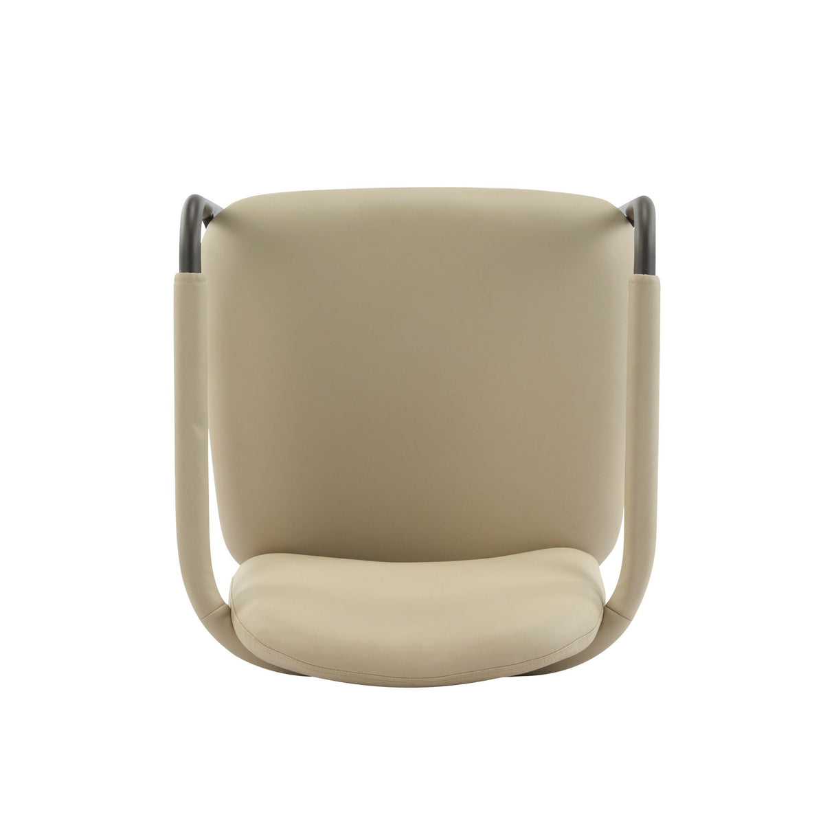 Modern Dining Chair Set of 2 with Iron Frame - Espresso / Khaki