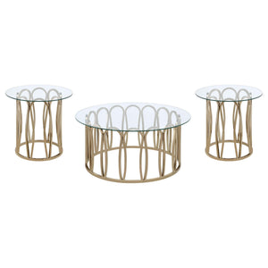 Monett 3-piece Coffee and End Table Set Chocolate Chrome