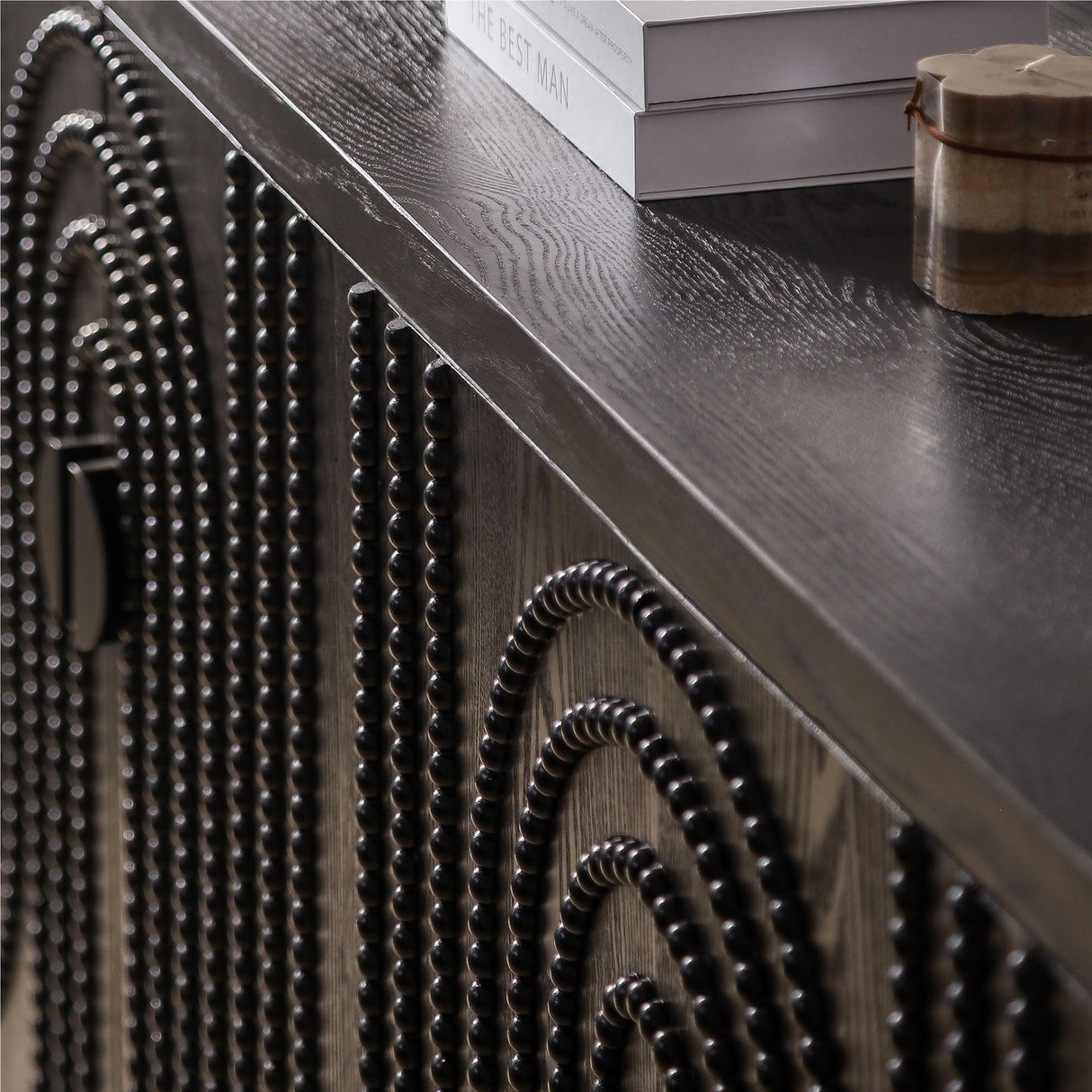 Wood Sideboard with 4 Doors and Tapered Legs
