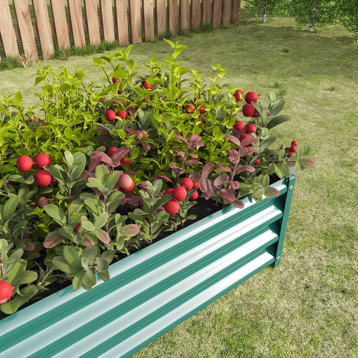 Metal Raised Garden Bed, Rectangle Raised Planter 4×2×1ft