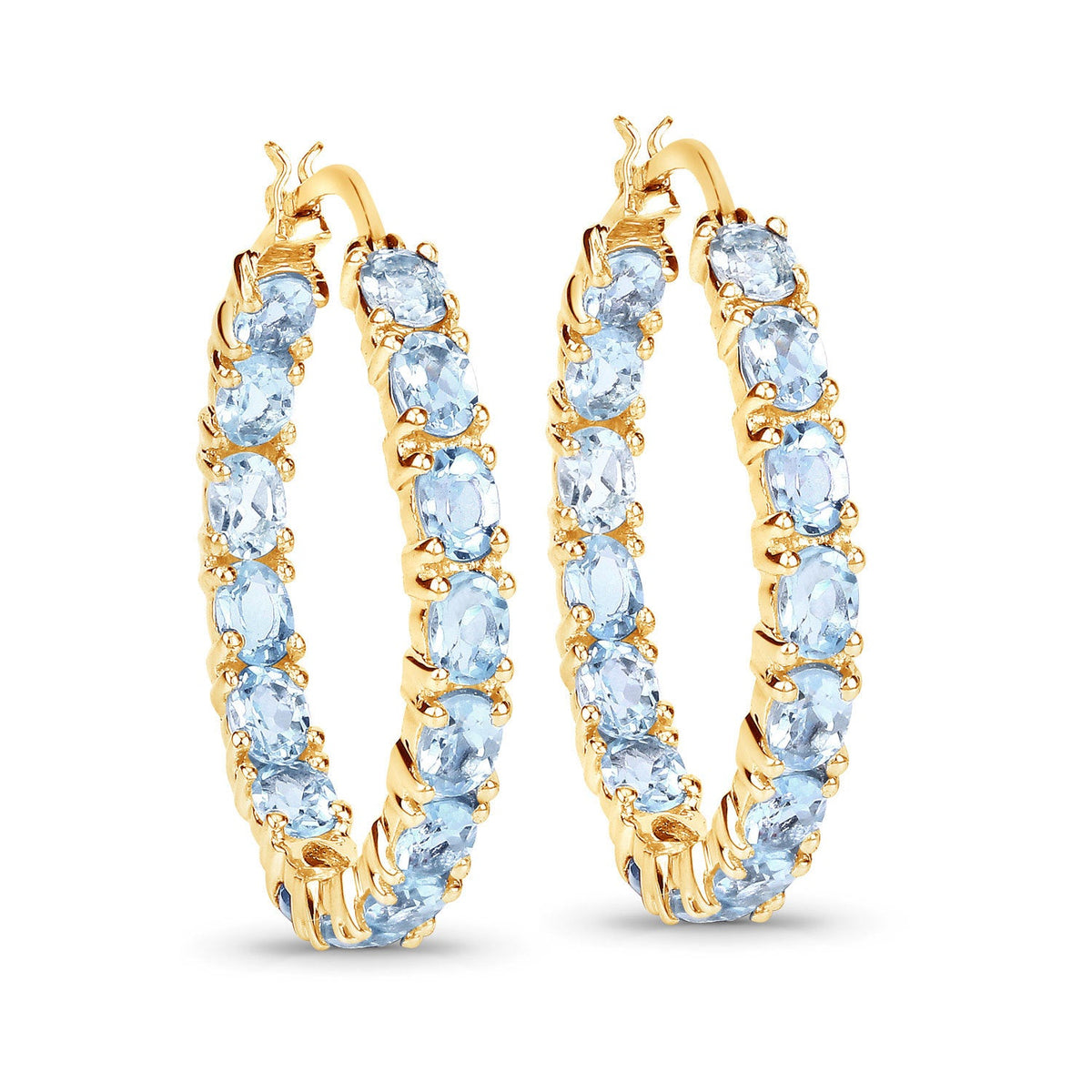 5.70 Carat Genuine Blue Topaz .925 Sterling Silver Earrings