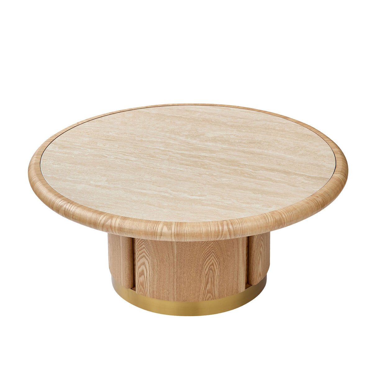 Round Coffee Table with Sturdy MDF Pedestal