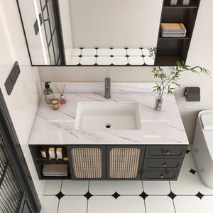 Bianco Carrara Venato Marble Vanity Top With Pre Drilled Faucet Hole And Undermount Sink