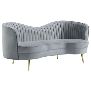 Sienna - 2 Piece Back Living Room Set, Sofa & Loveseat - Gray