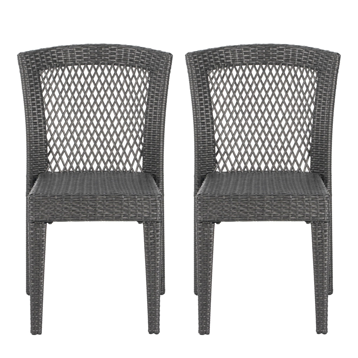 Farley Stacking Sidechair (Set of 2) With Open Backrests - Gray