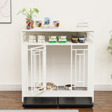 43.3 Inch Wooden Dog Crate Furniture with Divider and Storage