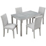 Dining Table Set With Crystal Decoration And Upholstered Chairs
