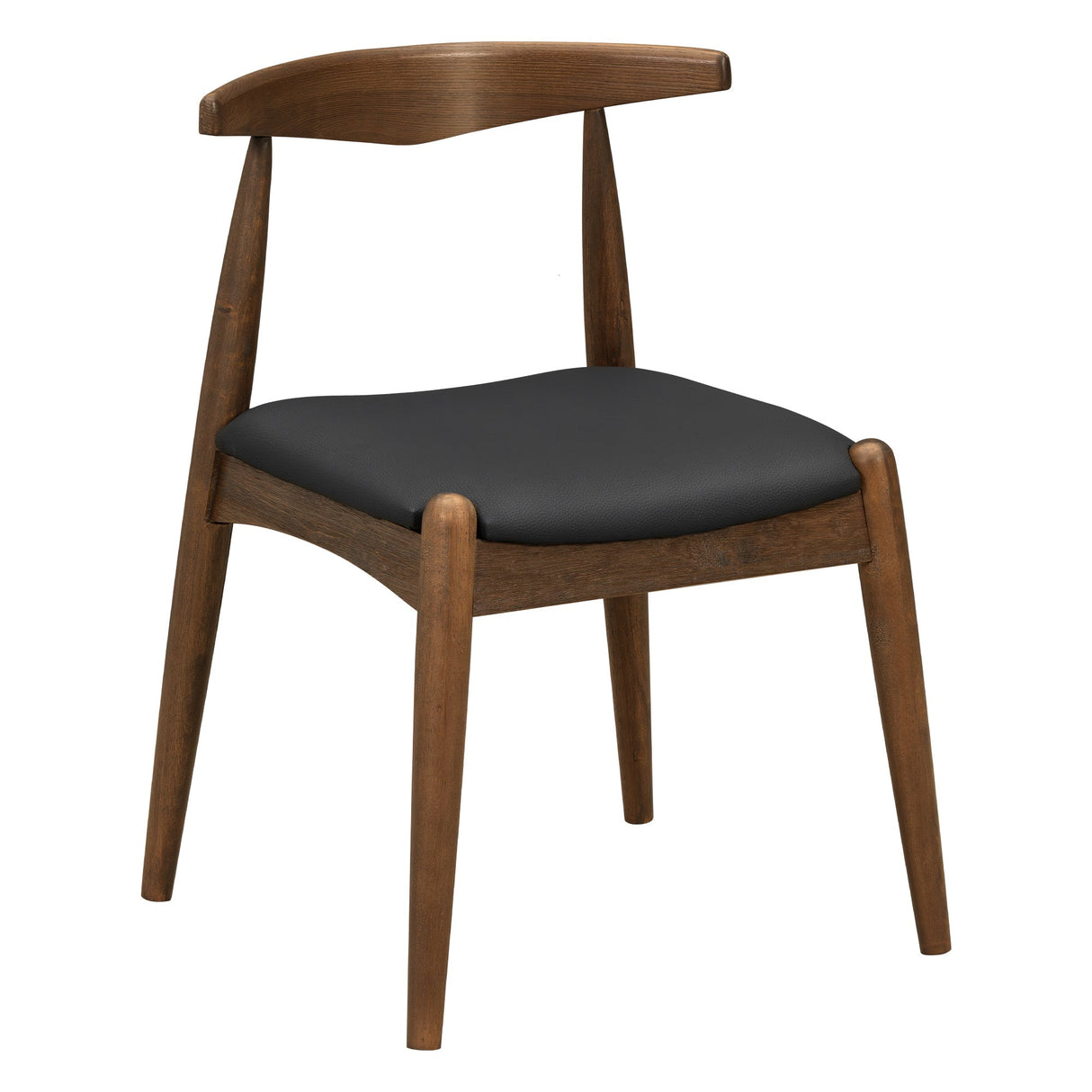 5-Piece Dining Set with Rubberwood Frame and Faux Leather Chairs