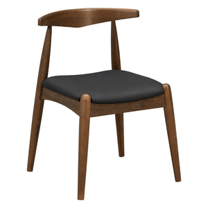 5-Piece Dining Set with Rubberwood Frame and Faux Leather Chairs