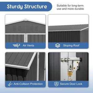10x10 FT Large Outdoor Metal Storage Shed