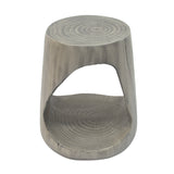 Hollow Side Table Wood-Like Texture Grey