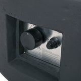 Modern Lightweight Concrete Outdoor Circular Fire Pit 50,000 BTU Dark Gray